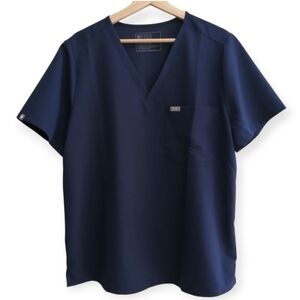 Figs Catarina One Pocket Scrub Top Navy XL